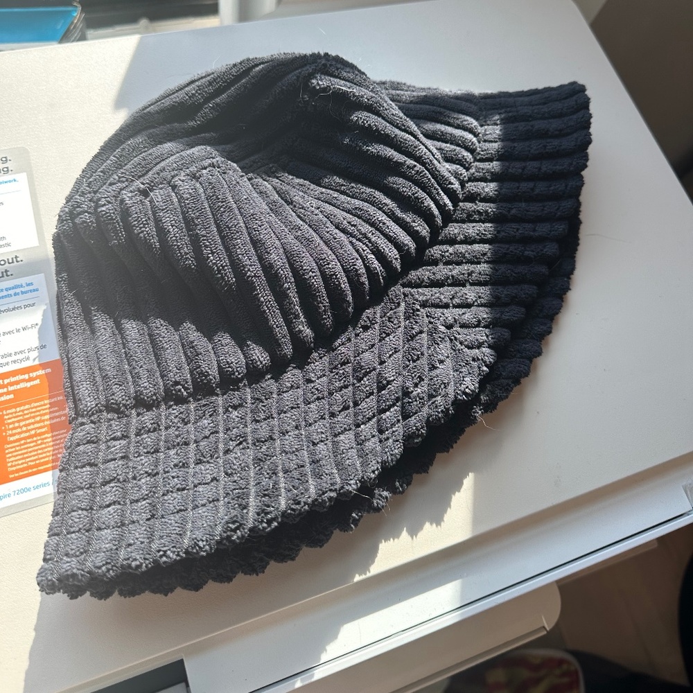 Urban Outfitters Jet Black Wide Cord Y2K Bucket Hat